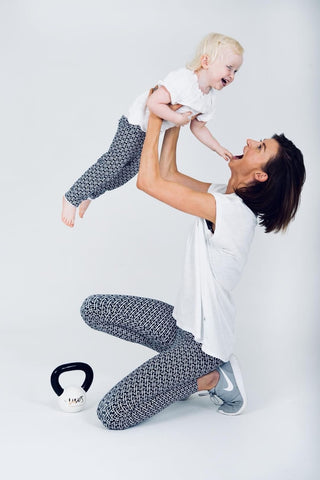 KIDS LEGGINGS BLACK GEO